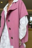 Made in Italy Cooper Needlecord Cap Sleeve Jacket Indian Pink